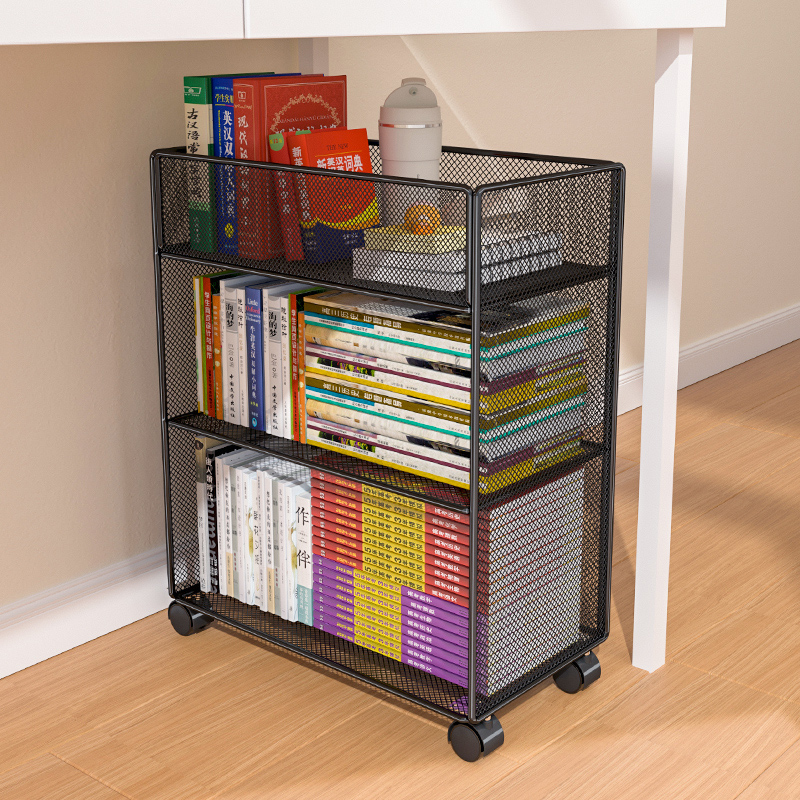 办公室桌下文f件筐置物架落地可移动书架工位桌旁文具用品收纳柜