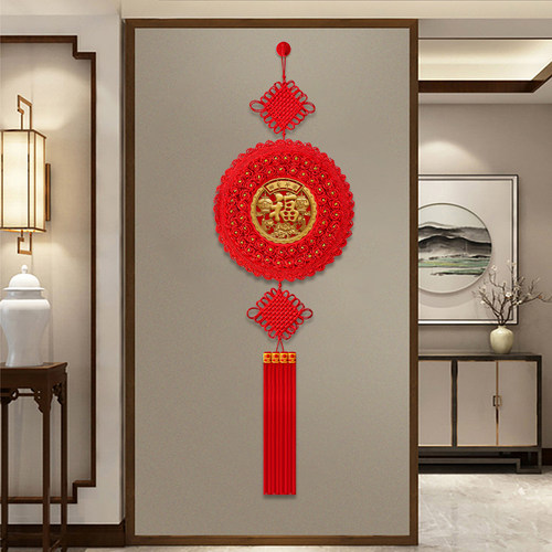 2023新款中国结挂饰客厅u高档福字背景墙玄关装饰新年春节喜庆挂