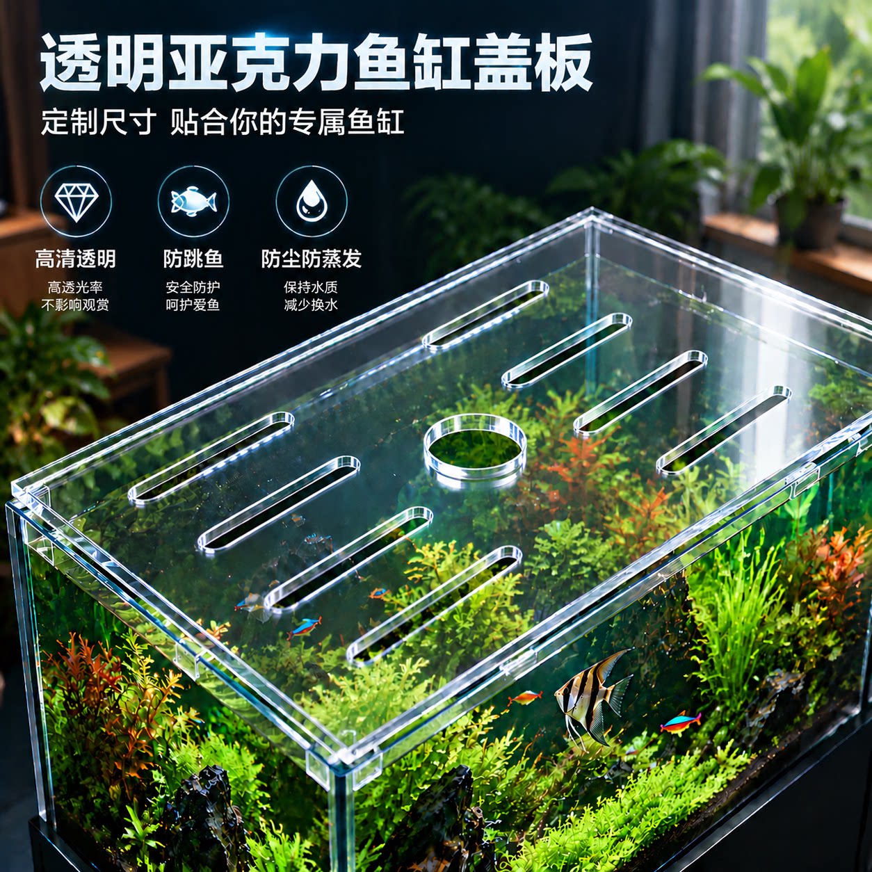 专业定制鱼缸盖板高透亚克力板图片