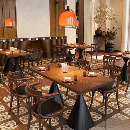酒馆餐吧商用桌椅复古茶餐厅饭店酒店包厢桌椅美式餐吧酒吧实木椅