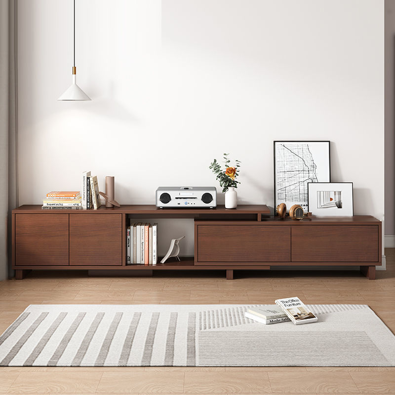 电视柜茶几组合客厅家用新中式实木框酒柜展示柜一体现代简约卧室