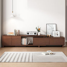 电视柜茶几组合客厅家用新中式实木框酒柜展示柜一体现代简约卧室