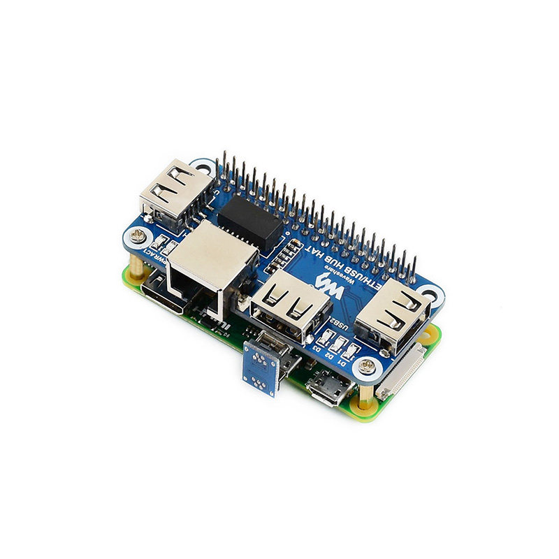 微雪 树莓派4/Zero W USB转以太网 RJ45网口 USB HUB集线器分线器