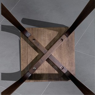 实木凳子橡胶木板材方凳仿古简约家用商用餐桌经济型可重叠长脚凳