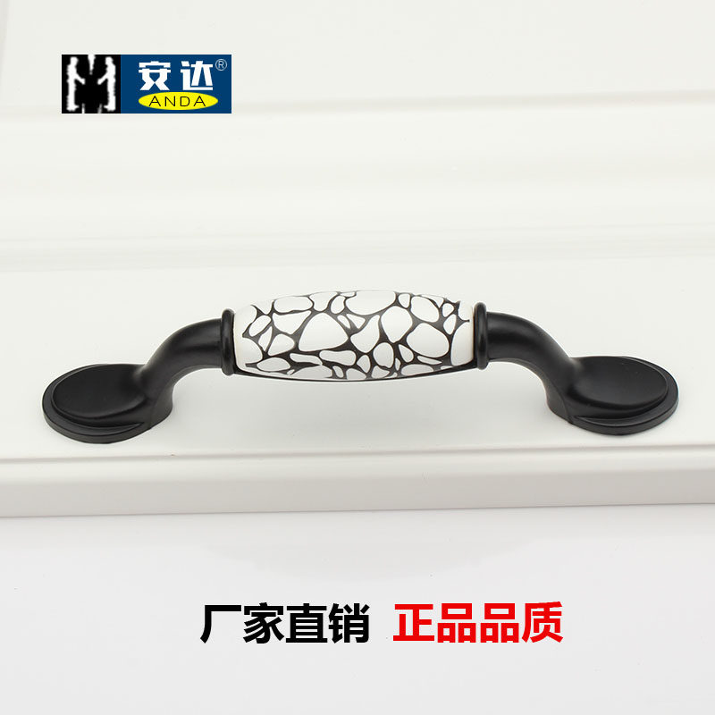 橱柜衣柜家具抽屉五金把手欧式仿古美式田园陶瓷单孔裂纹拉手新品