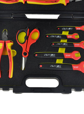 开拓 进口电工工具套装 绝缘扳手钳子工具组套工具箱 224220-ZH