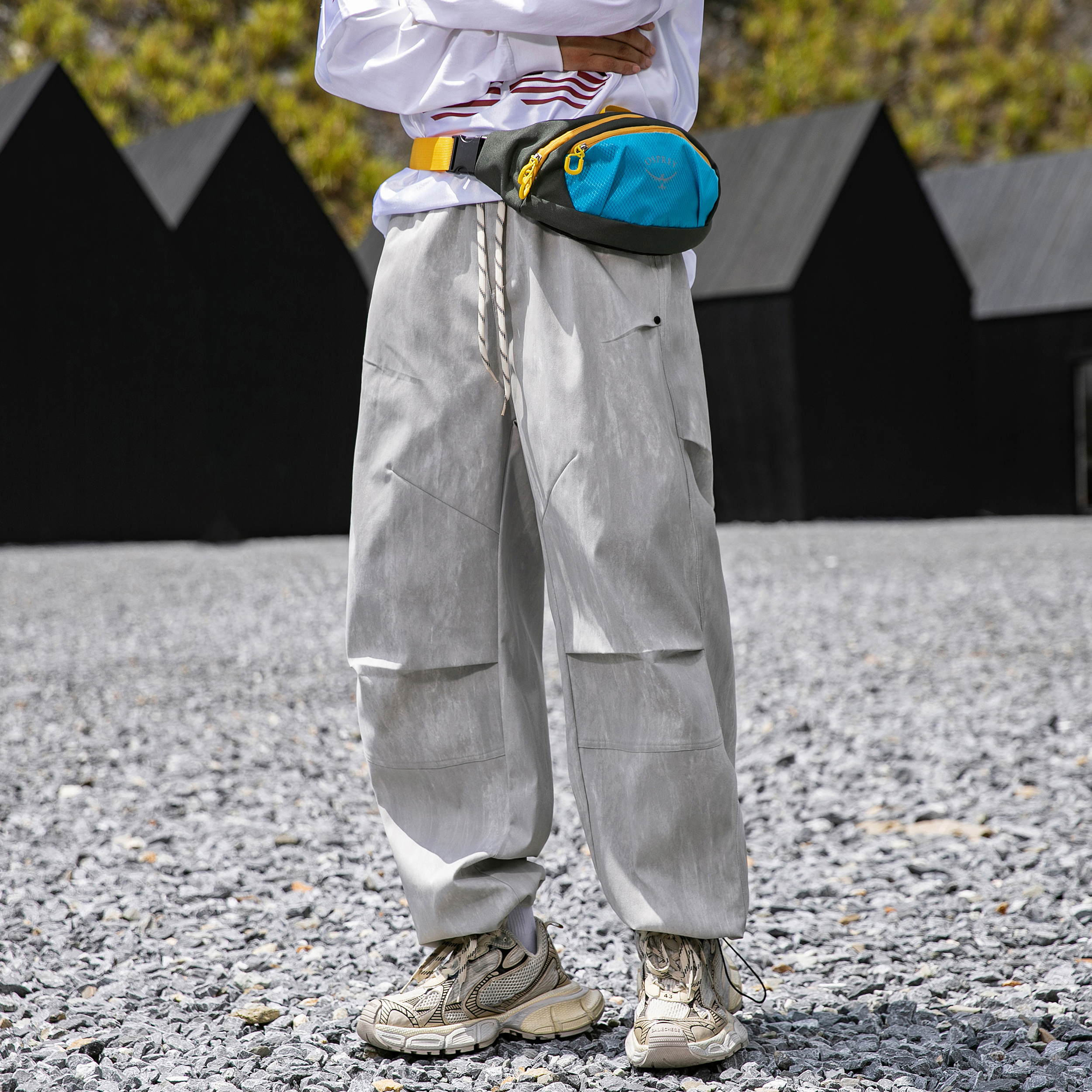 GD 日系户外防泼水登山裤男女直筒束脚休闲裤夏季情侣徒步工装裤