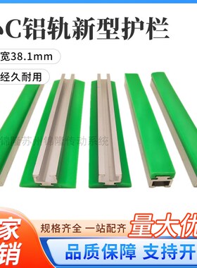 小C护栏 新型护栏 D型护栏 流水线 宽度38.1  小铝轨护栏绿色