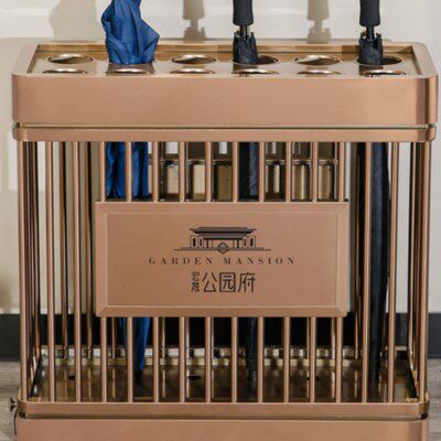 酒店大堂长雨伞架商用豪华架雨伞收纳架不锈钢售楼部置物便民伞桶