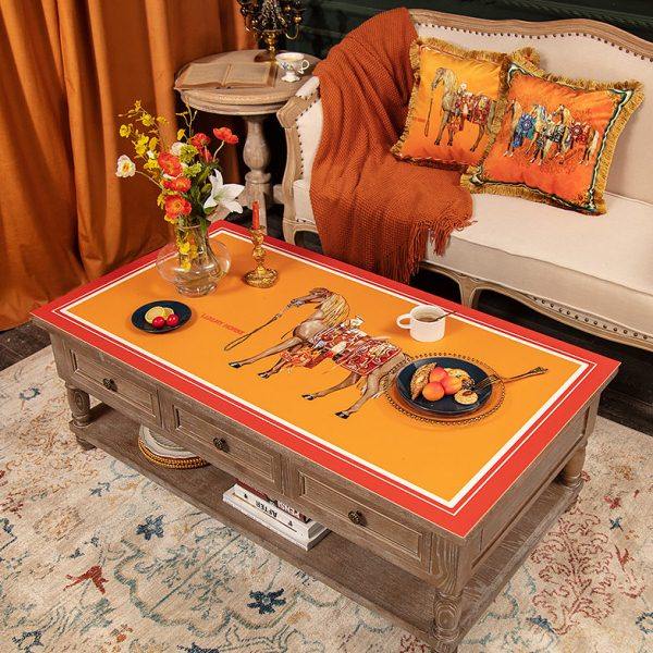 欧式复古茶几垫桌布防水防油免洗防烫皮革桌垫轻奢茶几桌布圆桌垫,居家布艺,茶几垫,淘宝优惠券,粉丝福利购,淘宝优惠卷