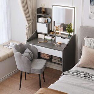 梳妆台单人卧室现代简约小户型角落窄50长60 70宽40cm收纳化妆桌