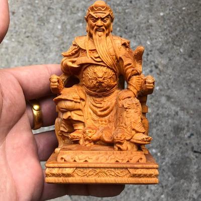 崖柏木雕代天巡狩池府千岁王爷道家神G像木质摆件家居客厅车载装