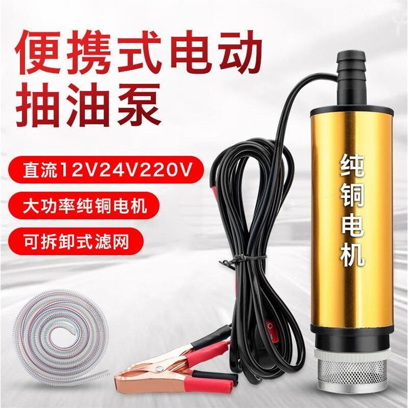 电动抽油泵12V直流柴油加油机24v潜水泵油抽子加油枪220v自吸油泵