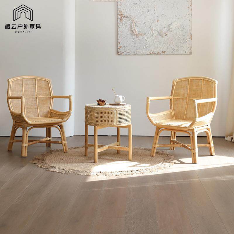 民宿日式天然藤编椅沙发阳台复古休闲单人椅休闲椅家用靠背藤椅,商业/办公家具,商用藤编家具,淘宝优惠券,粉丝福利购,淘宝优惠卷