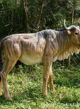大型仿真角马动物玻璃钢模型花园庭院园林景观摆件绿地公园装饰品