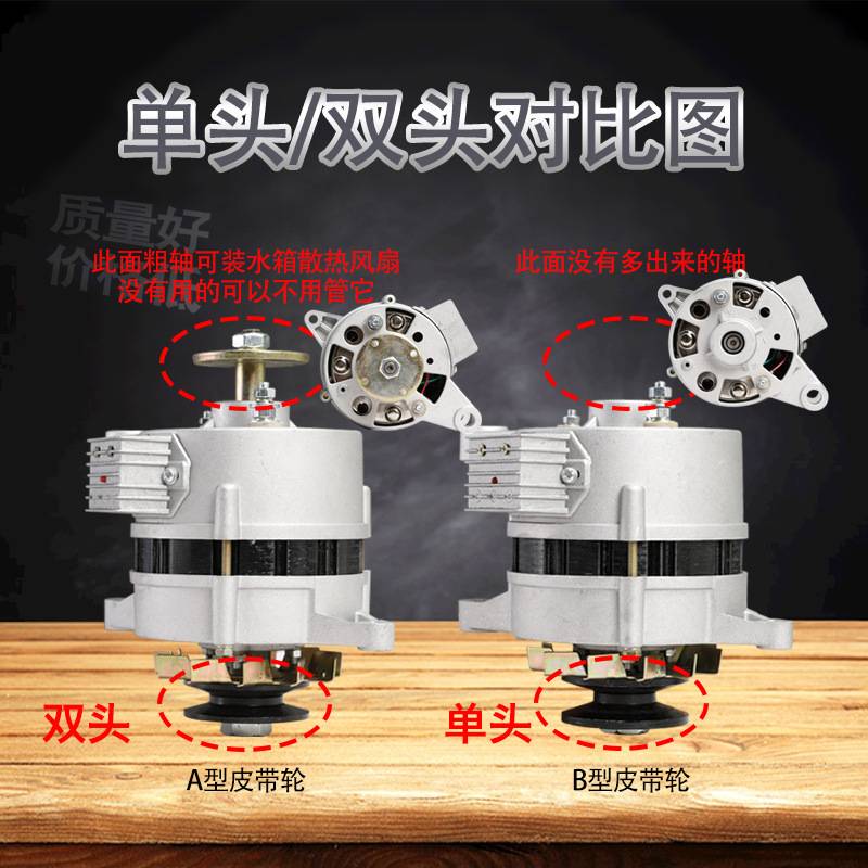 农用车莱动拖拉机五征时风三轮车12V14V永磁直流恒压发电机