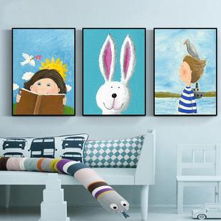 儿童房装饰画男孩女孩卧室床头画创意卡通挂画早教幼儿园墙壁画