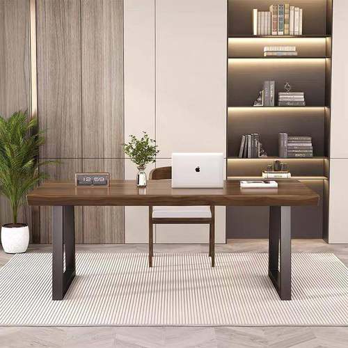 实木电脑桌简约双人办公桌家用儿童学习桌写字书桌小型长方会议桌