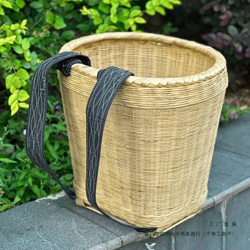 【纯竹丝背篼】手工背篓竹编农用家用背箩筐竹筐四川竹编篮手工作