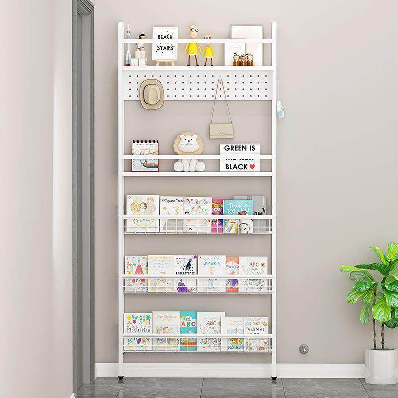 新款免打孔洞洞板门后多层置物架书架厨房卧室儿童绘本收纳铁艺,收纳整理,书桌收纳置物架,淘宝优惠券,粉丝福利购,淘宝优惠卷