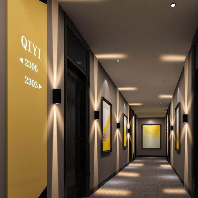 户外壁灯防水庭院双头led洗墙灯室外创意过道走廊楼梯外墙门口灯