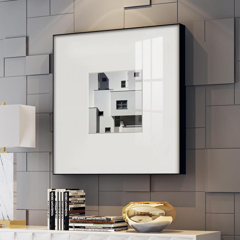 小窗世界现代简约客厅装饰画抽象小众壁画餐厅卧室组合卡纸挂画