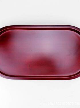 红色椭圆实木托盘木质茶盘水果盘 酒店宾馆家用木餐盘木盘收纳盘