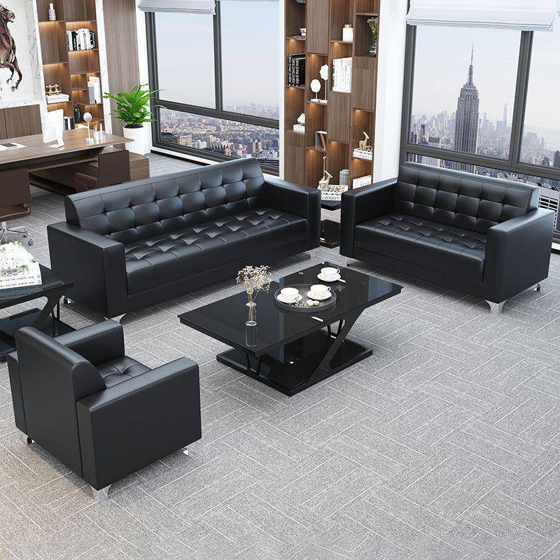 25款老板办公沙发简约现代茶几组合套装商务会客接待休闲区小户型