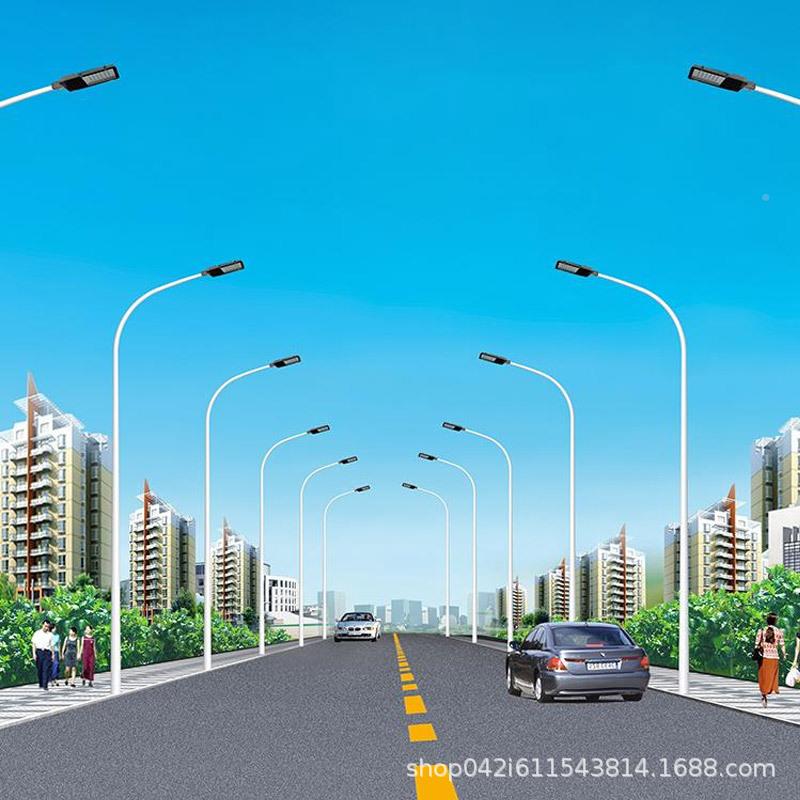新农村le率路灯厂家米7m80W自弯臂路灯市政8米大功6高EJX杆路d灯