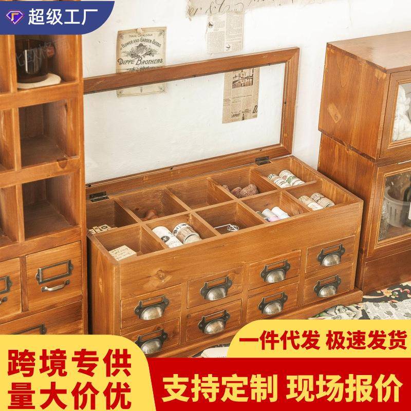 手账胶带针线火漆印章桌面抽屉式收纳储物盒家用多层玻璃翻盖防尘