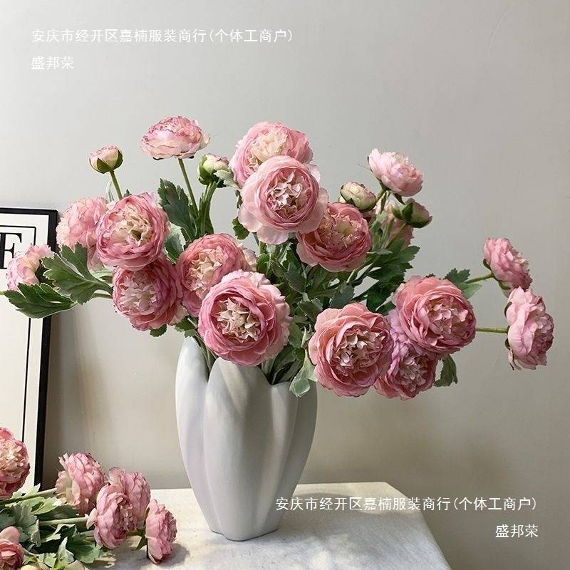 盛邦荣洋花束客厅牡丹花装饰品插花摆件花艺餐桌花假花露