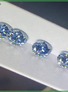 原色过测笔深蓝色雷迪恩形切割莫桑石长方倒角宝蓝莫桑钻宝石戒面