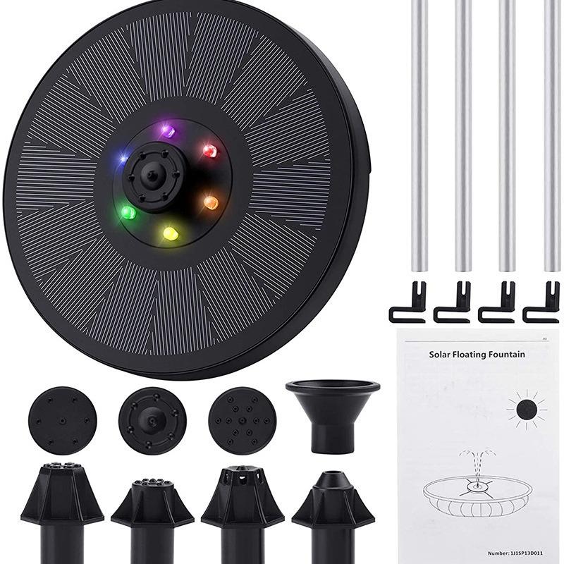 工厂室外太阳能喷泉LED户外水池水景流水漂浮微型喷泉水泵
