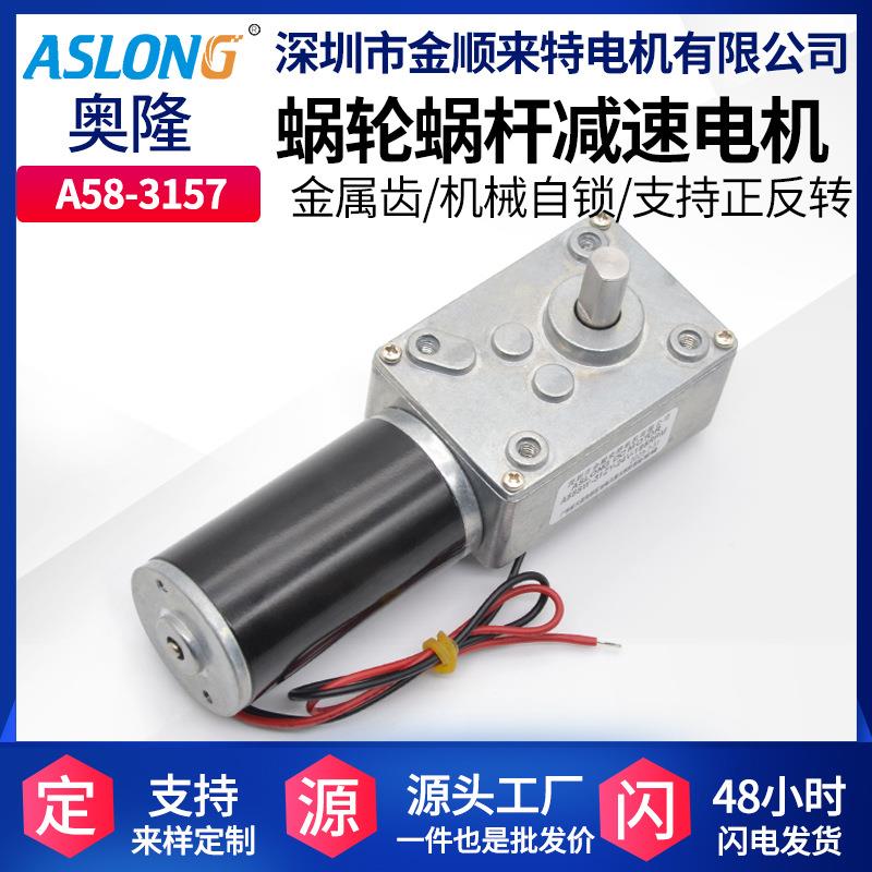 A58SW31ZY涡轮蜗杆减速电机 大扭矩机器人带自锁电动转盘低速马达