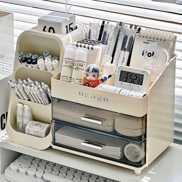 桌面收纳盒抽屉式收纳学生公室书桌文具大容量置物架多功能笔筒,收纳整理,首饰盒,淘宝优惠券,粉丝福利购,淘宝优惠卷