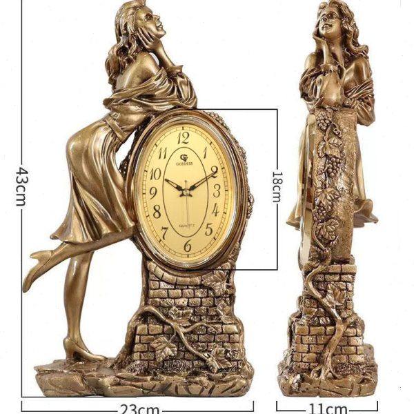女神立式钟表欧式复古座钟客厅现代简约家用台式静音电视柜摆件,家居饰品,座钟,淘宝优惠券,粉丝福利购,淘宝优惠卷
