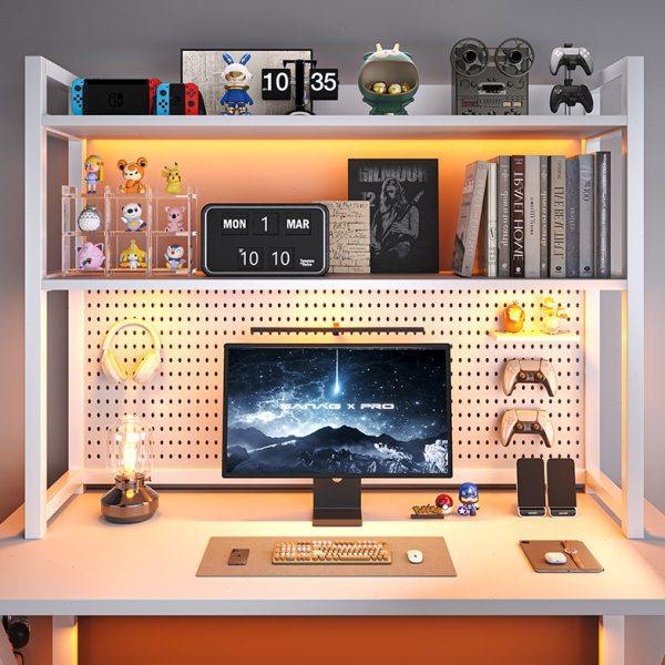 桌面多层简约书架多功能学生书桌上收纳置物架铁艺洞洞板可放桌面,收纳整理,书桌收纳置物架,淘宝优惠券,粉丝福利购,淘宝优惠卷