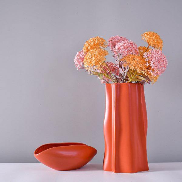 红色喜庆创意花器网红民宿打卡酒店宾馆桌面书柜酒柜装饰陶瓷花插,家居饰品,花瓶,淘宝优惠券,粉丝福利购,淘宝优惠卷