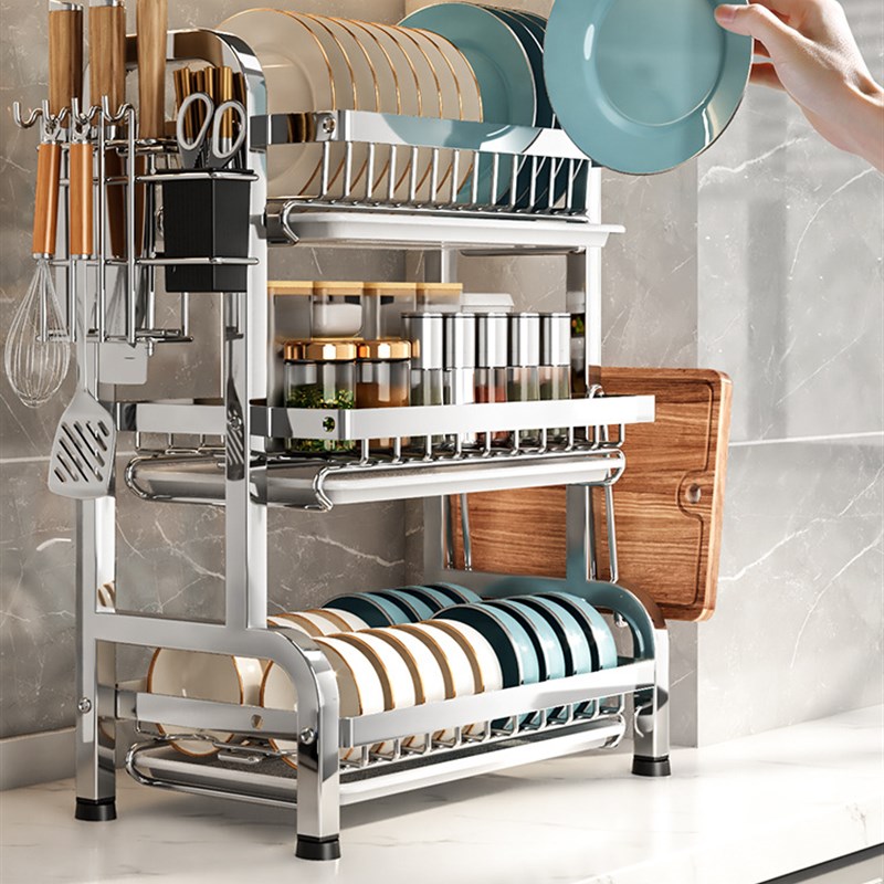 厨房置物a架多功能304不锈钢碗碟收纳架沥水碗盘放碗碟子盘子碗架