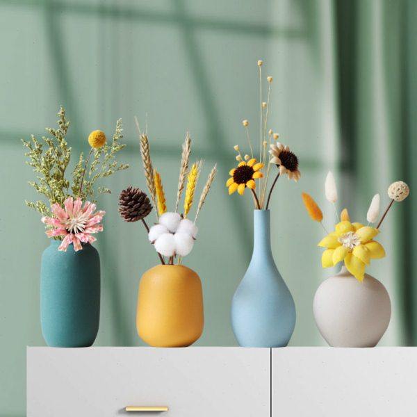 居家装饰摆件陶瓷小花创意简约干花花插客厅电视柜北欧摆设赢朔,家居饰品,花瓶,淘宝优惠券,粉丝福利购,淘宝优惠卷