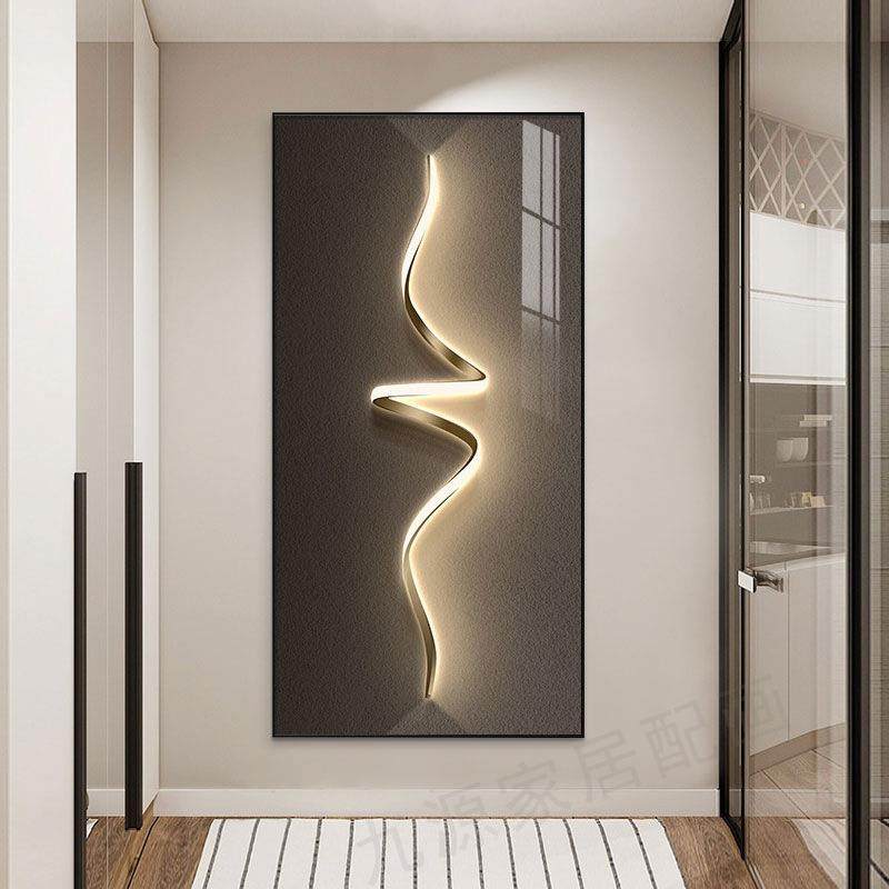 现代轻奢入户玄关电表箱装饰画过道壁画发光正对门油画布遮挡挂画,家居饰品,现代装饰画,淘宝优惠券,粉丝福利购,淘宝优惠卷