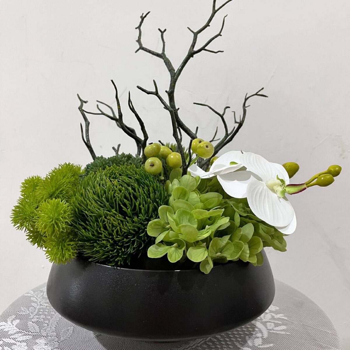 含阳 仿真花 成品现插装饰花 家居酒店橱窗吧台装饰清新仿真花盆