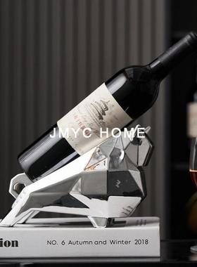 轻奢高档创意斗牛红酒架饰品客厅电视柜玄关酒柜餐厅桌面家居摆件