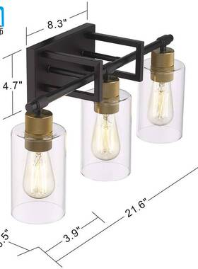 亚马逊ebay跨境三头四头镜前灯 黑色梳妆台壁灯浴室卧室家居灯具