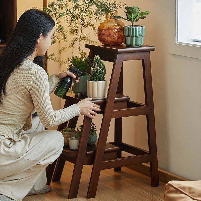 实木三步梯凳室内花架梯子步梯家用折叠多功能登高梯凳椅,居家日用,家用梯,淘宝优惠券,粉丝福利购,淘宝优惠卷