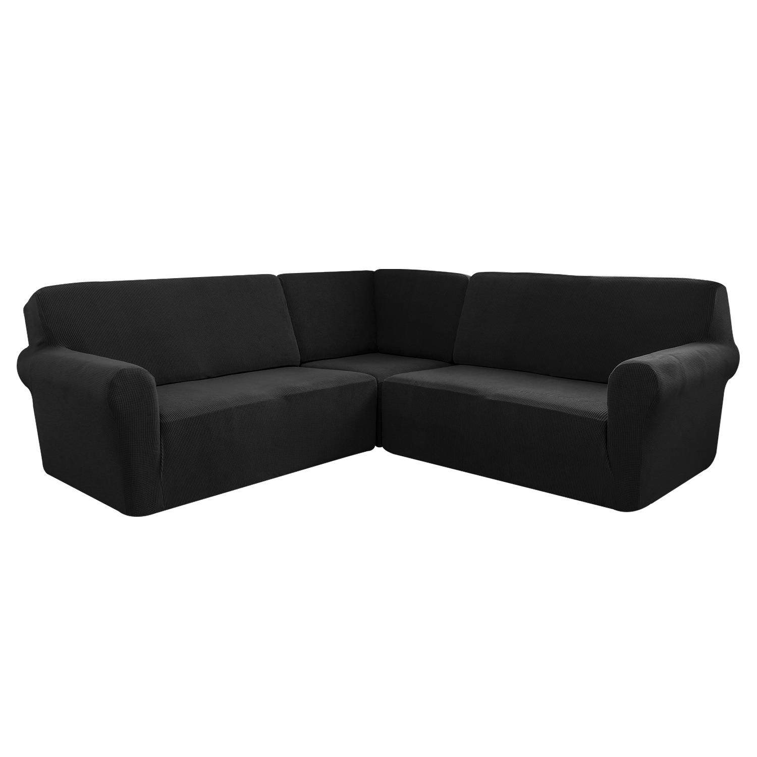 跨境弹力菠萝格5人座L型沙发套纯色全包私人座派转角L型沙发套,居家布艺,沙发套,淘宝优惠券,粉丝福利购,淘宝优惠卷