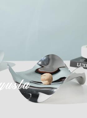 简约轻奢干果托盘摆件餐厅茶几水果盘样板房酒店别墅摆件软装饰品