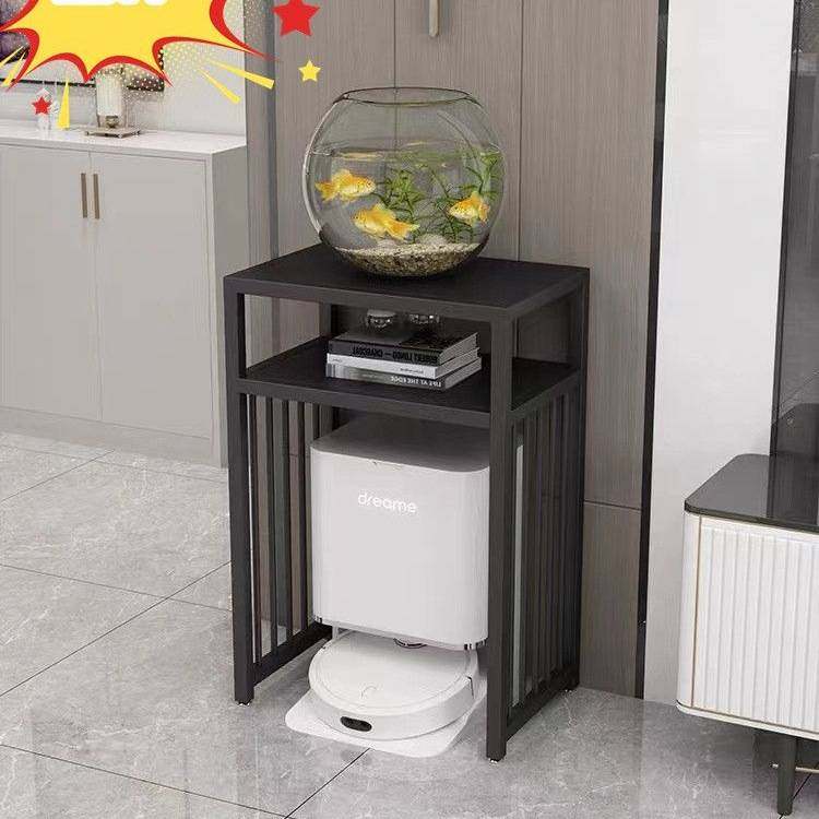 客厅电视柜沙发边几扫地机器人置物架铁艺鱼缸架底座饮水机多层g^