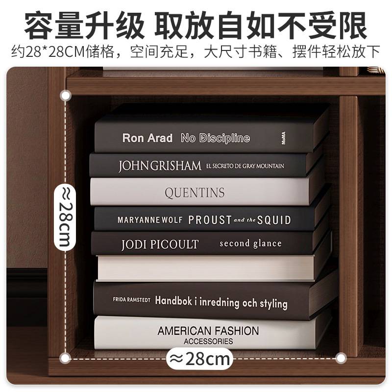 书架落地置物架简易书柜家用格子柜八格柜客厅矮柜子储物柜收纳柜