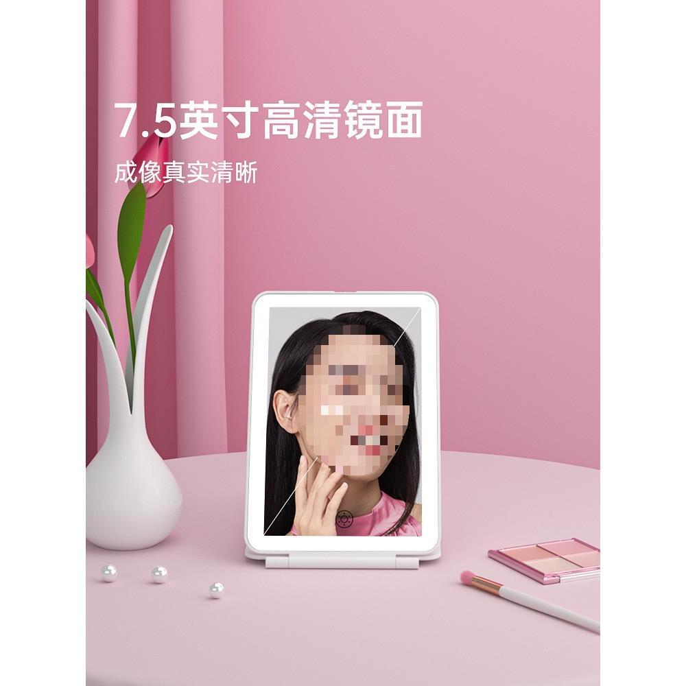 化妆镜便携小镜子面补光桌家带WVD灯led用旅行手能持智梳新品